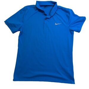 Nike Golf Dri-Fit Modern Fit Blue Polo Men's Large Tennis Athletic Preppy